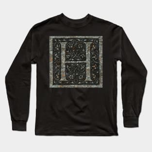 The letter 'H' carved in stone Long Sleeve T-Shirt